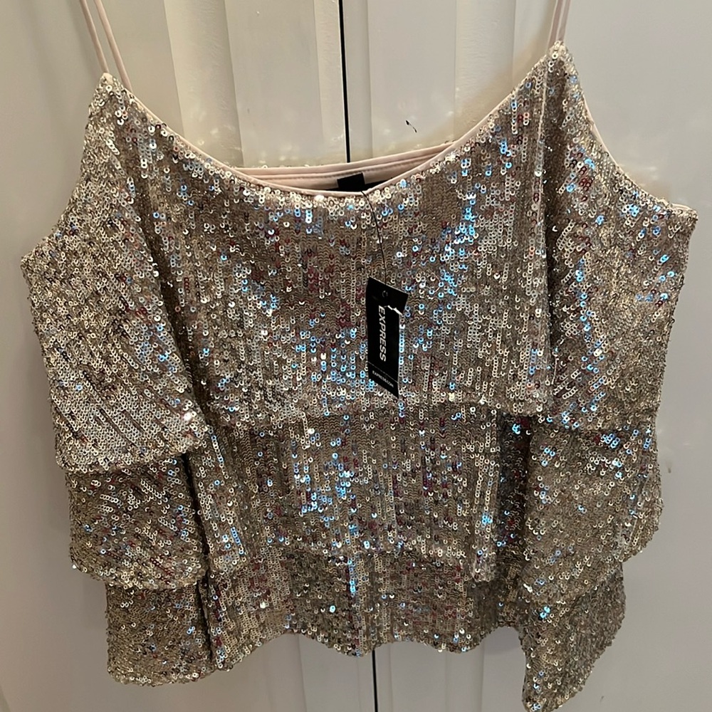 EXPRESS Sequins Neck Top [New with Tag] Small